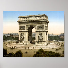 Vintage Arc de Triomphe 1900 print, Paris Frankrik Poster