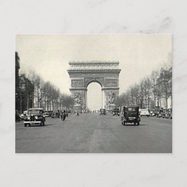 Vintage Arc de Triomphe Frankrike Vykort (Framsida)