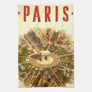 Vintage Arc de Triomphe, Paris, Frankrike Resa Kon Kökshandduk