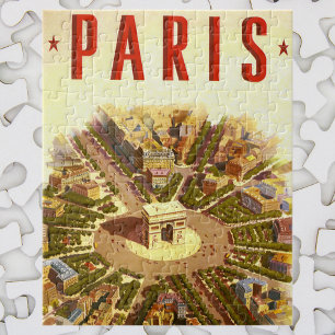 Vintage Arc de Triomphe, Paris, Frankrike Resa Kon Pussel