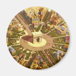 Vintage Arc de Triomphe, Paris, Frankrike Travel A Magnet