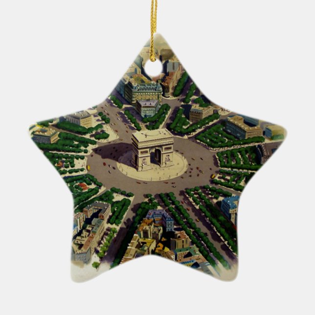Vintage Arc de Triomphe Paris Julgransprydnad Keramik (Framsidan)