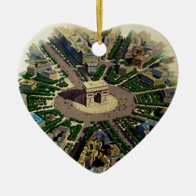 Vintage Arc de Triomphe Paris Julgransprydnad Keramik (Framsidan)