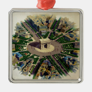 Vintage Arc de Triomphe Paris Julgransprydnad Metall