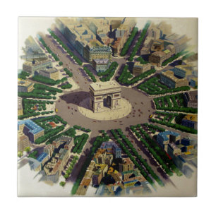 Vintage Arc de Triomphe Paris Kakelplatta