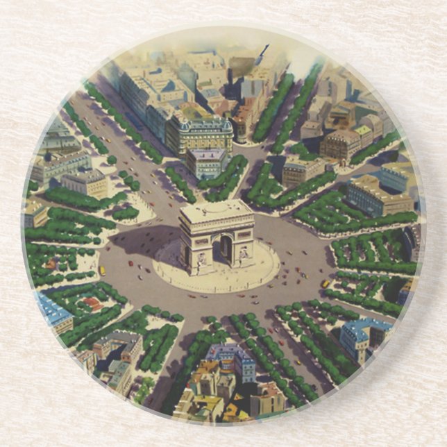 Vintage Arc de Triomphe Paris Underlägg Sandsten (Framsidan)
