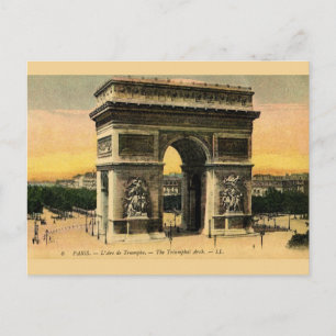 Vintage Arc de Triomphe-vykort Vykort