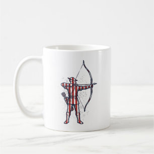 Vintage Archer Amerikansk Flagga Bågskytte Tröja_1 Kaffemugg
