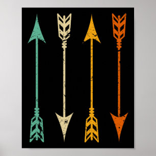 Vintage Archery-pilar för Bow Hunting Retro Poster