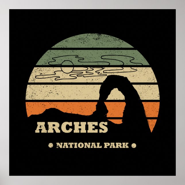 Vintage Arches National Park - Moab - Utah  Poster (Framsidan)