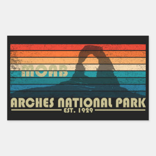 Vintage Arches National Park Moab Utah Rektangulärt Klistermärke