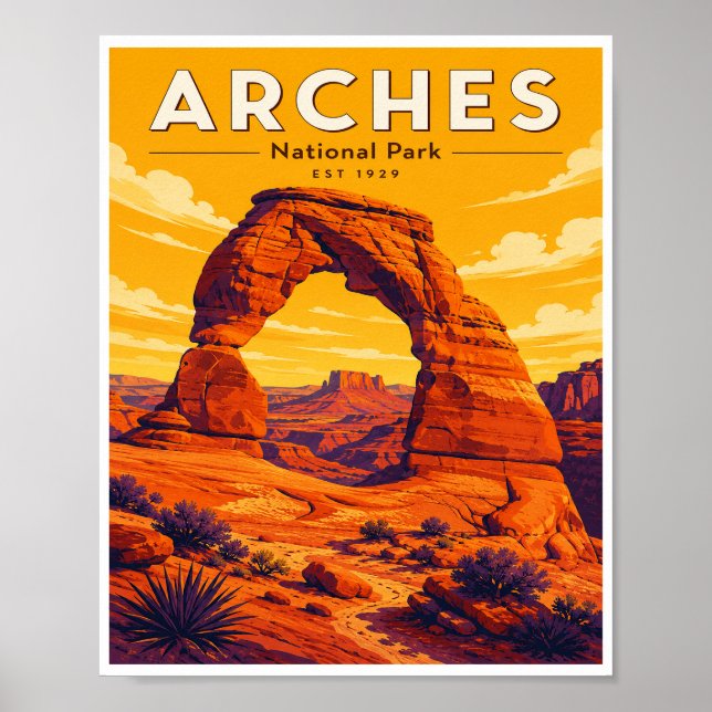 Vintage Arches National Park Resa Poster (Framsidan)