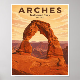 Vintage Arches National Park Resa Poster