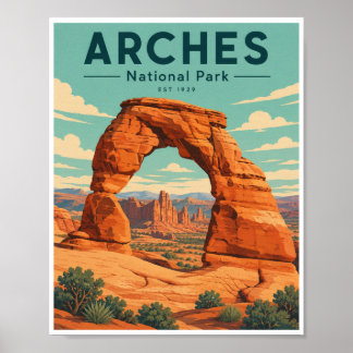 Vintage Arches National Park Resa Poster