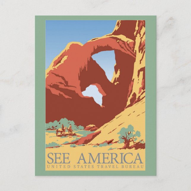 Vintage Arches National Park Travel Vykort (Framsida)