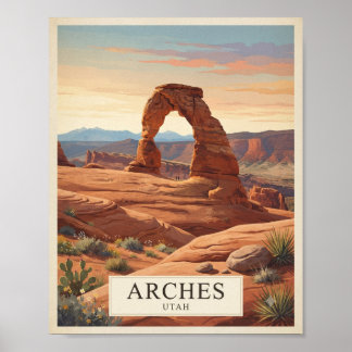 Vintage Arches Utah Reseskylt Poster