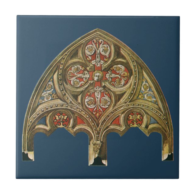 Vintage Architectural Inslag, dekorativa bågar Kakelplatta (Framsidan)
