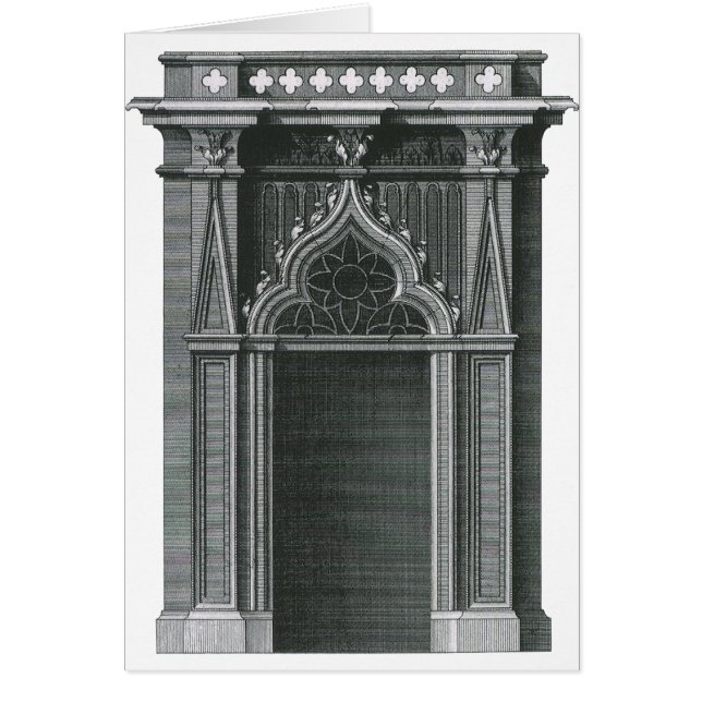 Vintage Architectural Inslag, Gothic Doorway Hälsningskort (Framsidan)