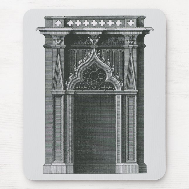 Vintage Architectural Inslag, Gothic Doorway Musmatta (Framsidan)