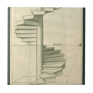 Vintage Architectural Trappor, Spiral Staircase Kakelplatta