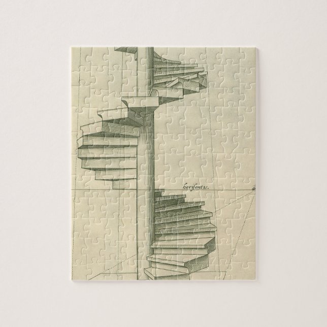 Vintage Architectural Trappor, Spiral Staircase Pussel (Vertikal)