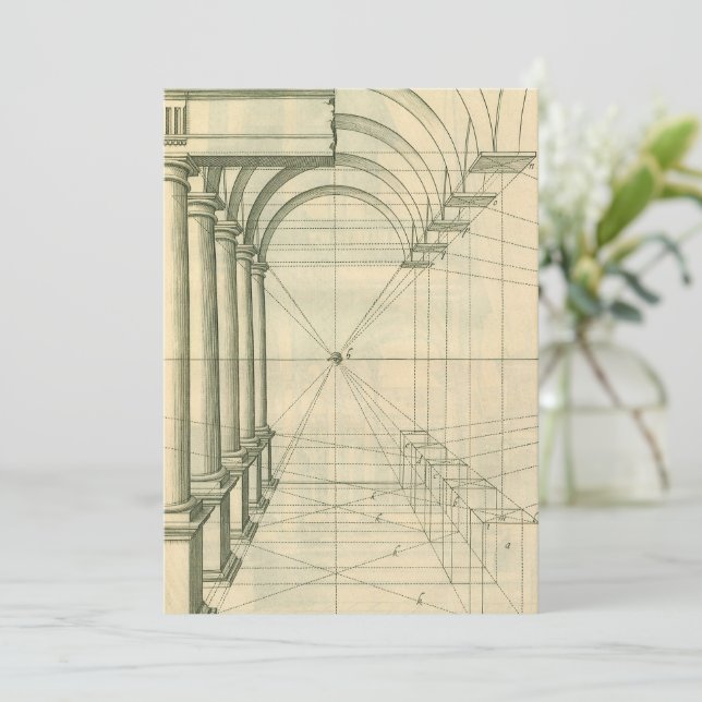 Vintage Architecture, Arches Columns Perspective (Stående Fram)