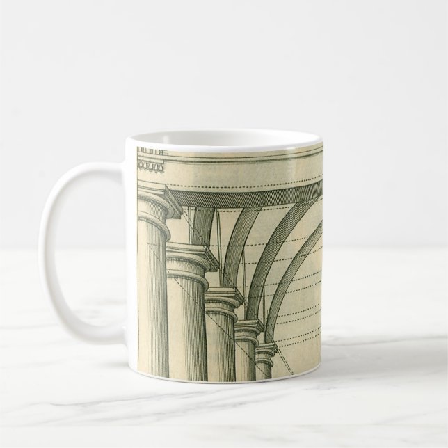 Vintage Architecture, Arches Columns Perspective Kaffemugg (Vänster)