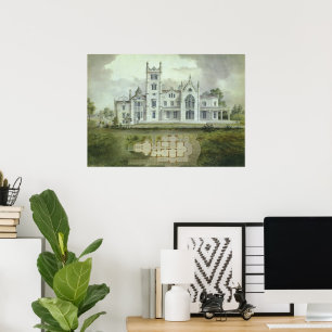 Vintage Architecture, Fransk Chateau Golv Plans Poster