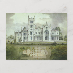 Vintage Architecture, Fransk Chateau Golv Plans Vykort