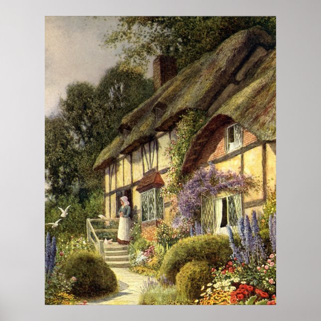 Vintage Architecture, Land Cottage House Poster (Framsidan)