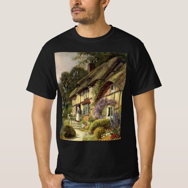 Vintage Architecture, Land Cottage House T Shirt (Framsida)