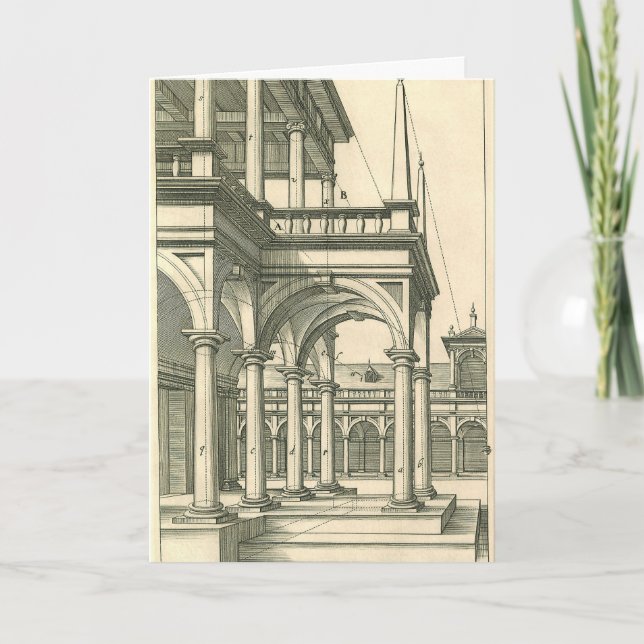 Vintage Architecture, Roman Courtyard med kolumner Kort (Framsida)