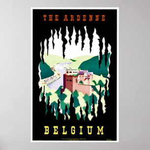Vintage Ardenne Belgium Travel Poster
