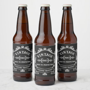 Vintage Årets Åldras till Perfektion Anpassningsba Ölflaska Etikett
