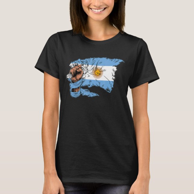 Vintage Argentina Argentinas Flagga Pride Argentin T Shirt (Framsida)