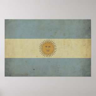 Vintage Argentina Flagga Poster