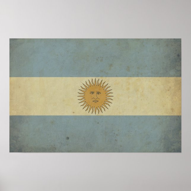 Vintage Argentina Flagga Poster (Framsidan)