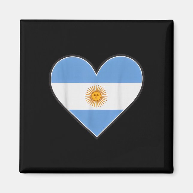 Vintage argentina hjärta landsstolthet glädje flag magnet (Framsidan)