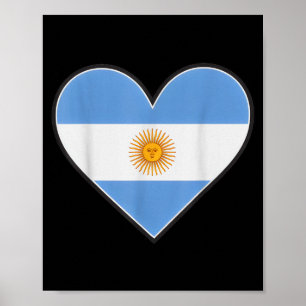 Vintage argentina hjärta landsstolthet glädjeflagg poster