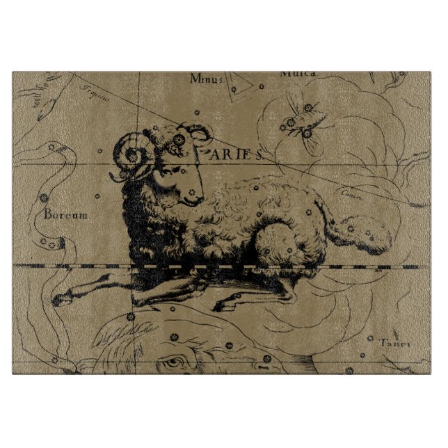Vintage Aries Constellation Karta Hevelius 1690 (Framsidan)