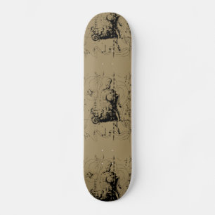 Vintage Aries Constellation Karta Hevelius 1690 Old School Skateboard Bräda 21,6 Cm