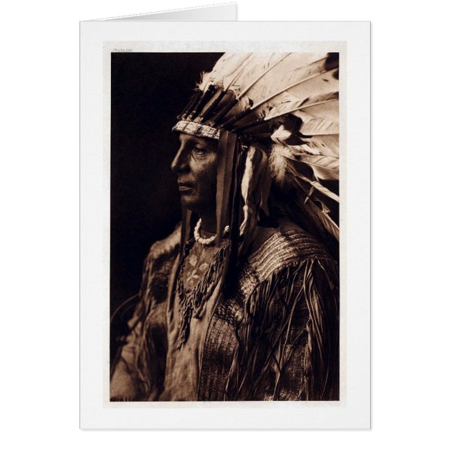 Vintage Arikara Chief Hälsningskort (Framsidan)