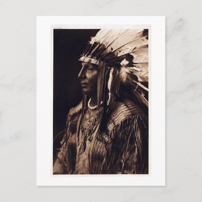 Vintage Arikara Chief Vykort (Framsida)