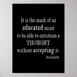 Vintage Aristoteles Educated Mind Think Quote Poster
