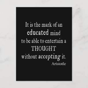 Vintage Aristoteles Educated Mind Think Quote Vykort