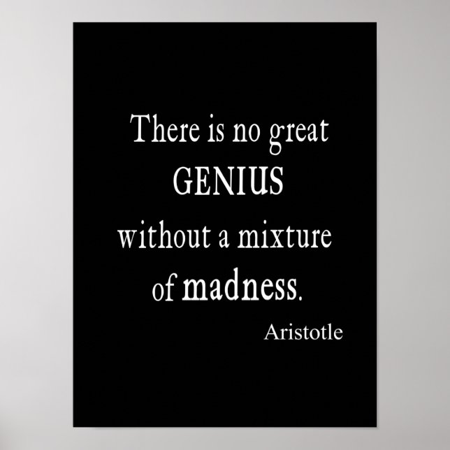 Vintage Aristoteles Underbar Genius Galenhet Poster (Framsidan)