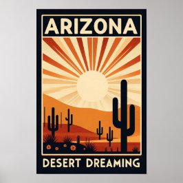 Vintage Arizona Desert Dreaming Poster