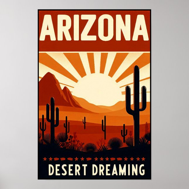 Vintage Arizona Desert Dreaming Poster (Framsidan)