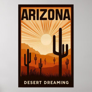 Vintage Arizona Desertdrömmarposter Poster