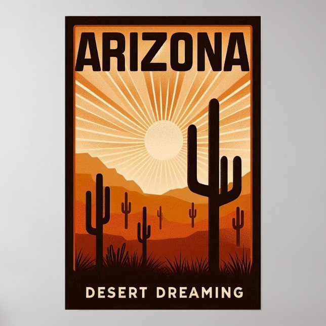 Vintage Arizona Desertdrömmarposter Poster (Framsidan)